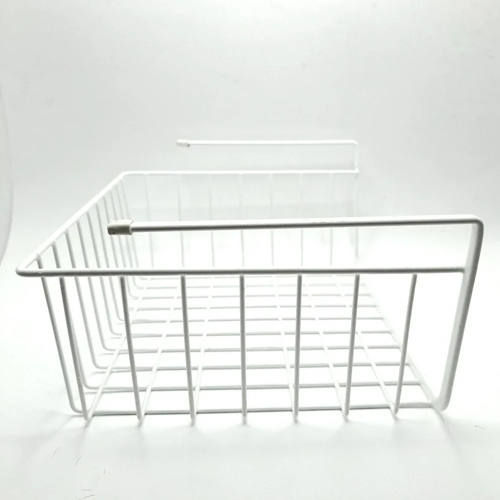 Under Shelf Baskets Set of 2 White Black Metal Storage Organizer Wire